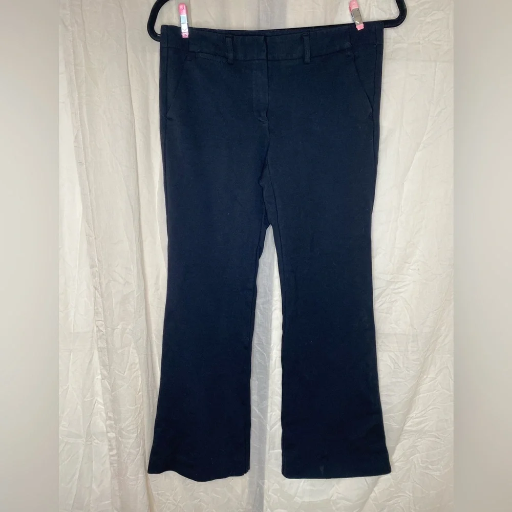 Theory flare leg black slacks sz4